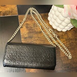 Loewe Black Embossed Leather Wallet/Clutch